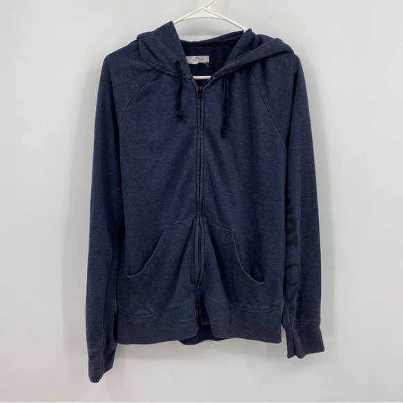 Outerknown Women's Full Zip Hooded Sweatshirt Blue Size Medium - Picture 1 of 9